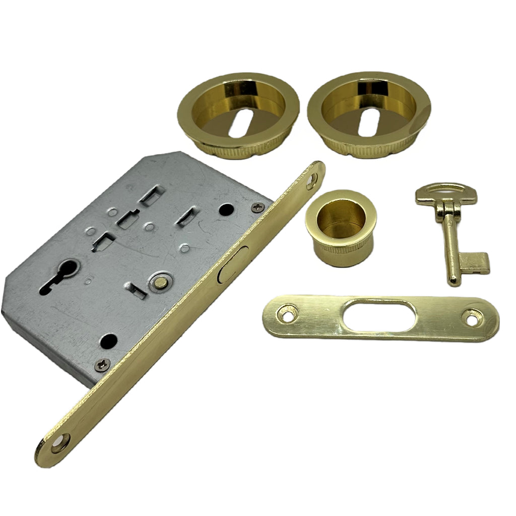 Kit tondo completo di serratura con chiave per porte scorrevoli - Secure  Vibes